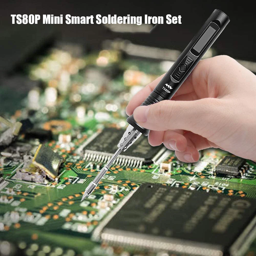 TS80P Electric Soldering Iron Set PD2.0 QC3.0 Power Supply Mini Intelligent Welding Iron Station Welding Tools 
TS80P Electric Soldering Iron Set PD2.0 QC3.0 Power Supply Mini Intelligent Welding Iron Station Welding Tools