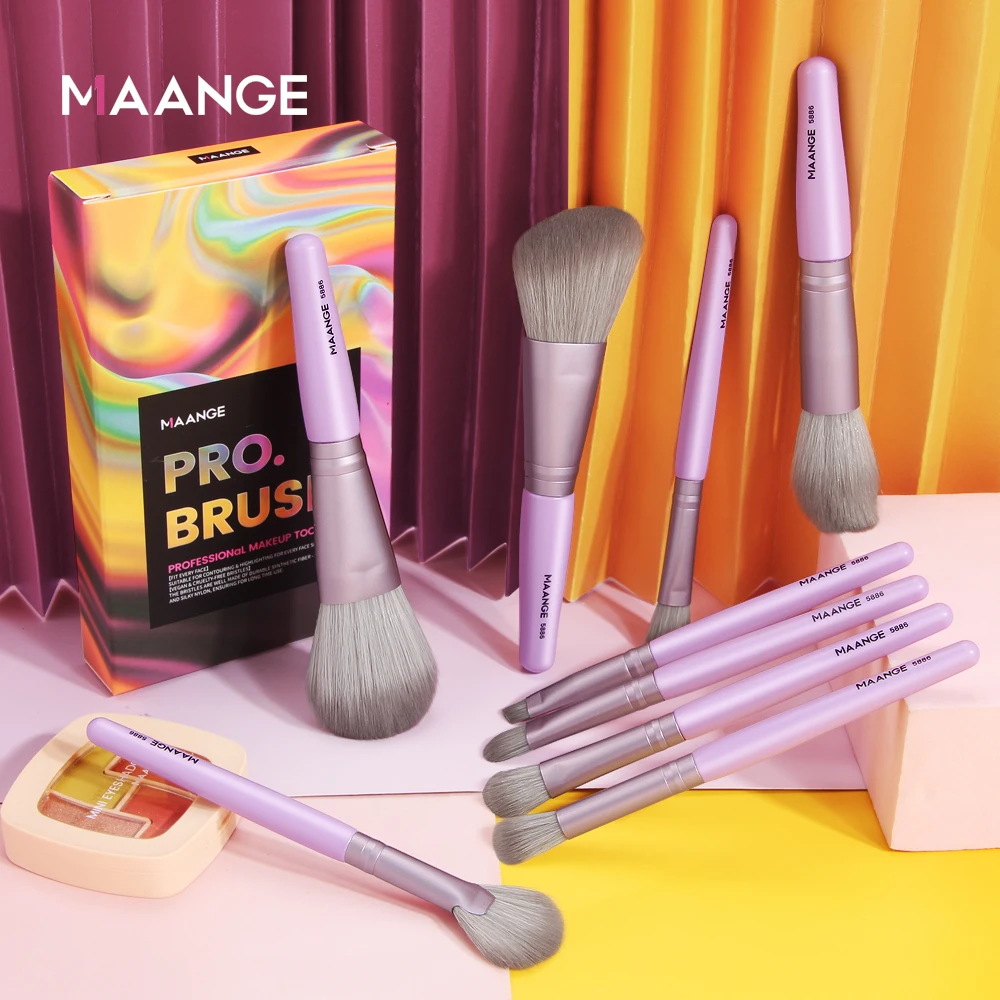 

MAANGE 9pcs Professional Makeup Brushes Set Foundation Powder Eyeshadow Blending Blush Make up Brush Beauty Cosmetic Tools