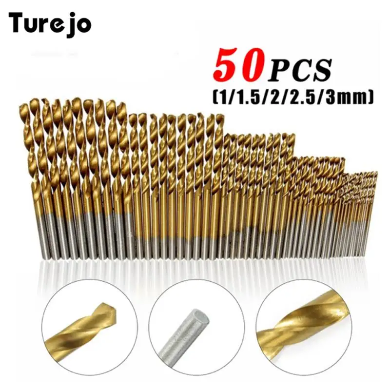 50pcs Titanium Coated Twist Drill Bits Golden High-Speed Steel Drill Bit For DIY Home General Building Engineering Using
50pcs Titanium Coated Twist Drill Bits Golden High-Speed Steel Drill Bit For DIY Home General Building Engineering Using