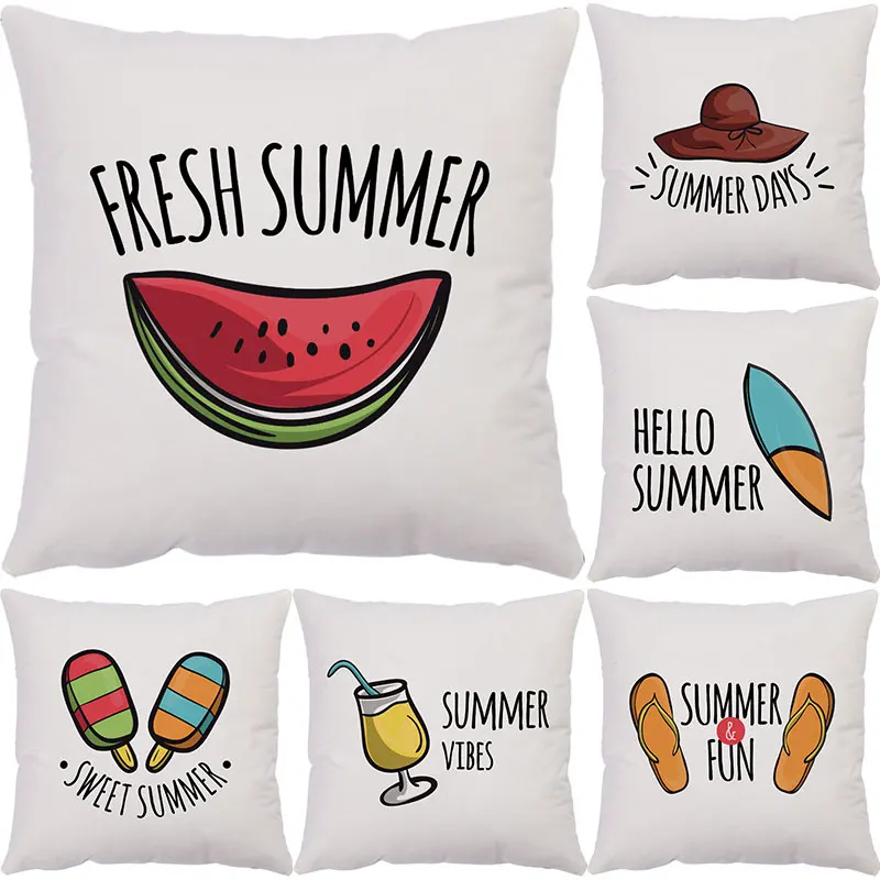 Small Fresh Summer Cushion Cover Home Decor Sofa Bed Cartoon Watermelon Sun Hats Pattern Pillowcase Decorative Garden Chair
Small Fresh Summer Cushion Cover Home Decor Sofa Bed Cartoon Watermelon Sun Hats Pattern Pillowcase Decorative Garden Chair
