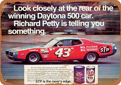 12 x 16 inches Metal Vintage Funny Tin Sign 1972 Richard Petty for STP Oil Treatment
12 x 16 inches Metal Vintage Funny Tin Sign 1972 Richard Petty for STP Oil Treatment