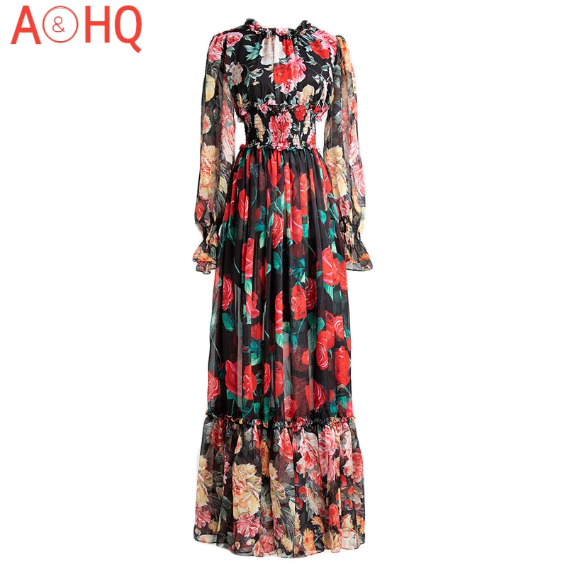 Long Dress Bohemian Spring Autumn 2021 New Women'S Party Holiday Elastic Band Slim Flower Print Long Sleeve Chiffon Dresses
Long Dress Bohemian Spring Autumn 2021 New Women'S Party Holiday Elastic Band Slim Flower Print Long Sleeve Chiffon Dresses