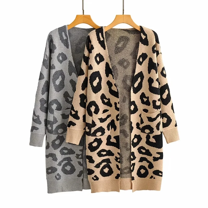 ZA 2021 autumn new women's clothing fashion all-match casual European and American style leopard print knitted sweater
ZA 2021 autumn new women's clothing fashion all-match casual European and American style leopard print knitted sweater