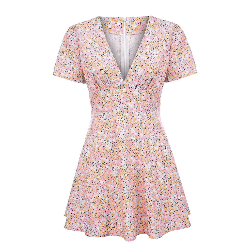 Party Dress Sexy Women Fashion Summer Printing Short Sleeve Deep V-Neck Casual Dress High Waist Elegant Casual Dress Vestidos
Party Dress Sexy Women Fashion Summer Printing Short Sleeve Deep V-Neck Casual Dress High Waist Elegant Casual Dress Vestidos