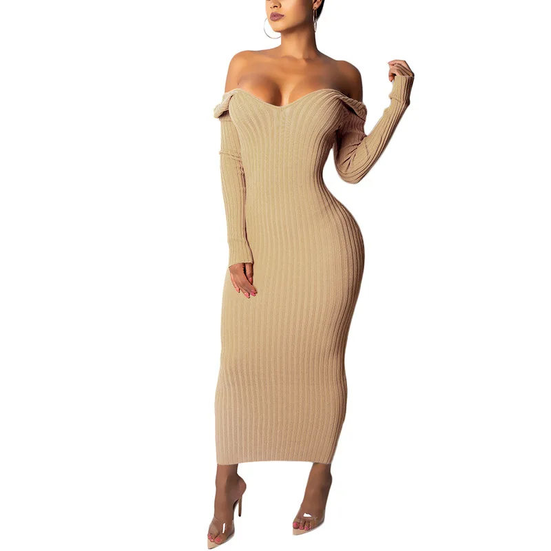 Autumn Winter Dresses women Solid Mid-Calf Long Sleeve V-Neck Sheath Dress Sexy Bodycon Dresses for women
Autumn Winter Dresses women Solid Mid-Calf Long Sleeve V-Neck Sheath Dress Sexy Bodycon Dresses for women