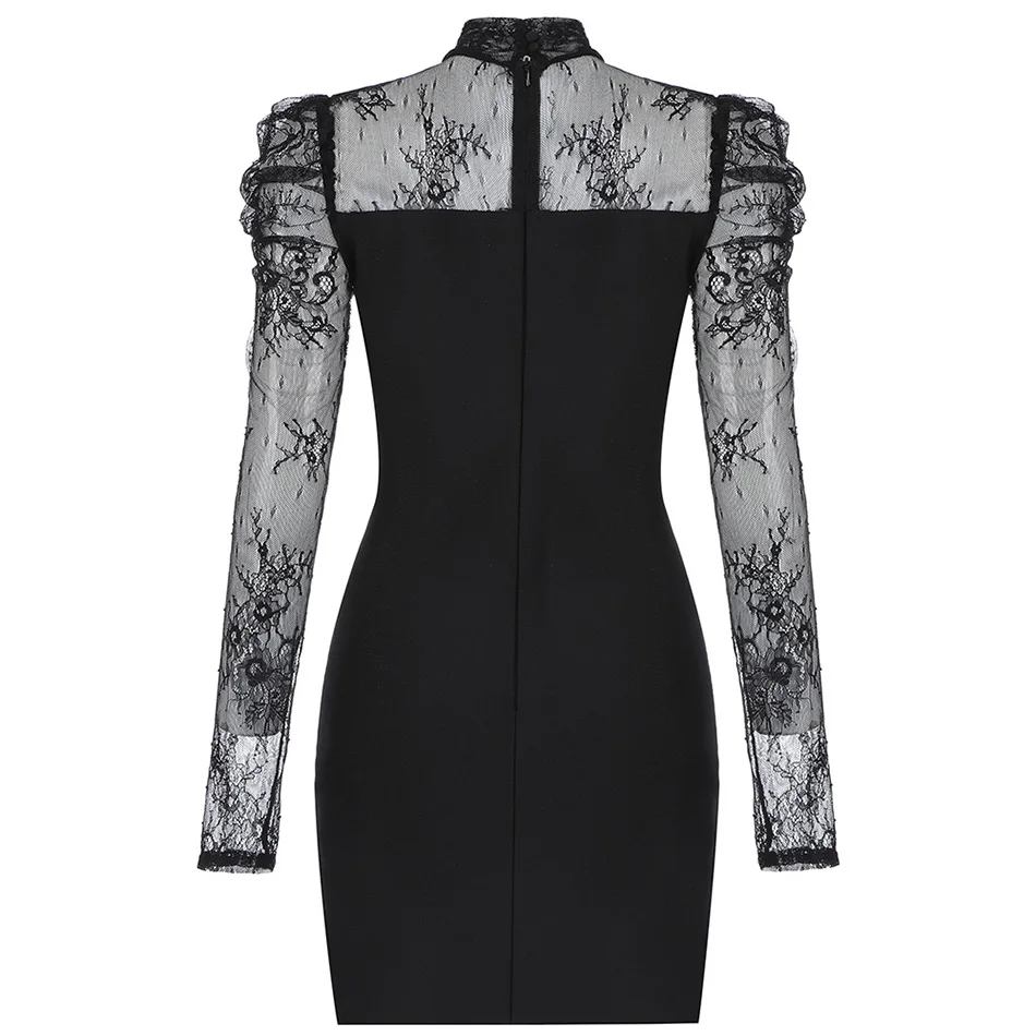 2020 Summer New Women'S Fashion Sexy Black Lace Patchwork Long Sleeve Bandage Mini Dress Bodycon Celebrity Party Club Dress
2020 Summer New Women'S Fashion Sexy Black Lace Patchwork Long Sleeve Bandage Mini Dress Bodycon Celebrity Party Club Dress