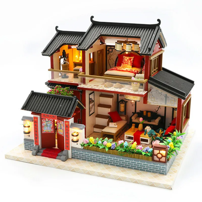 Creativity DIY DollHouse Wooden Miniature Chinese Style Toy With Furniture Kit Assemble 3D Model Children Adult Birthday Gifts
Creativity DIY DollHouse Wooden Miniature Chinese Style Toy With Furniture Kit Assemble 3D Model Children Adult Birthday Gifts