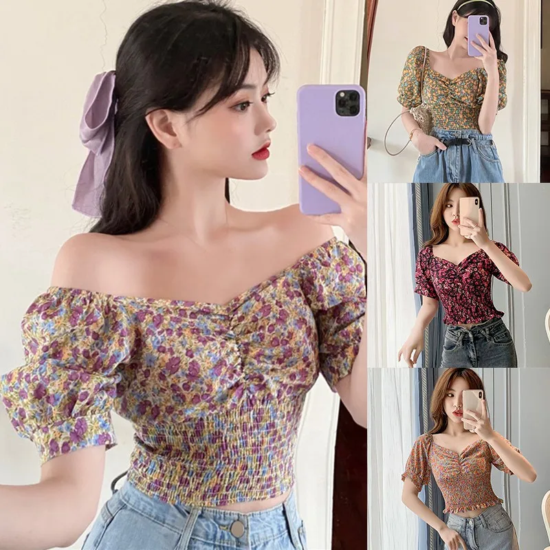 Fashion Summer Women Floral Print Square Collar Sweet Sexy Puff Sleeve Chiffon Shirt S1
Fashion Summer Women Floral Print Square Collar Sweet Sexy Puff Sleeve Chiffon Shirt S1
