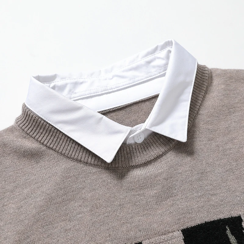 New High End Fashion Mens Designer Lixury Fake Two Sweater Pullover Knit Autum Winter Casual Wool Graphic Jumper Mens Clothes
New High End Fashion Mens Designer Lixury Fake Two Sweater Pullover Knit Autum Winter Casual Wool Graphic Jumper Mens Clothes