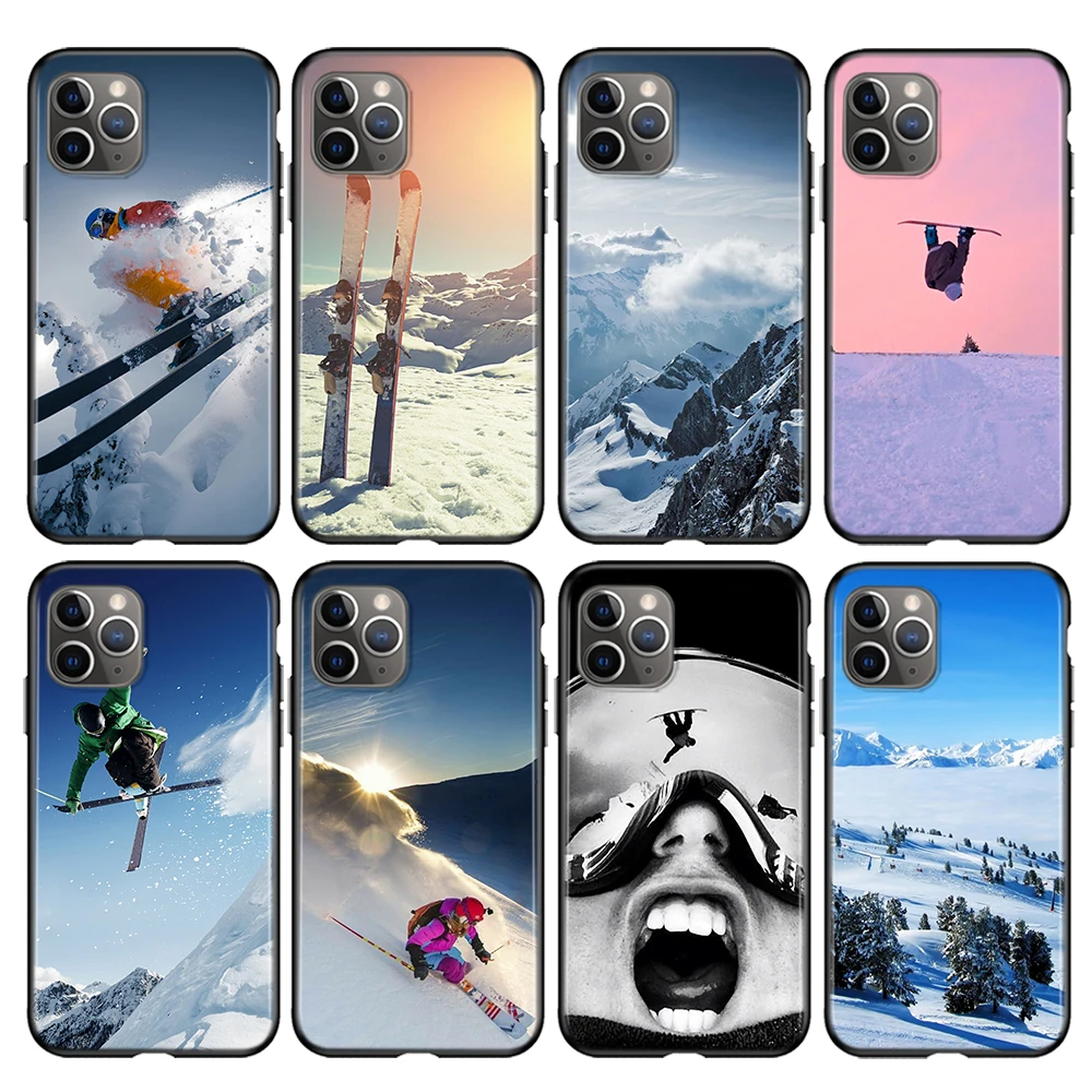 Чехол для телефона Apple IPhone 12 Mini 11 Pro XS MAX XR X 8 7 6S 6 Plus 5S SE силиконовый катания на лыжах