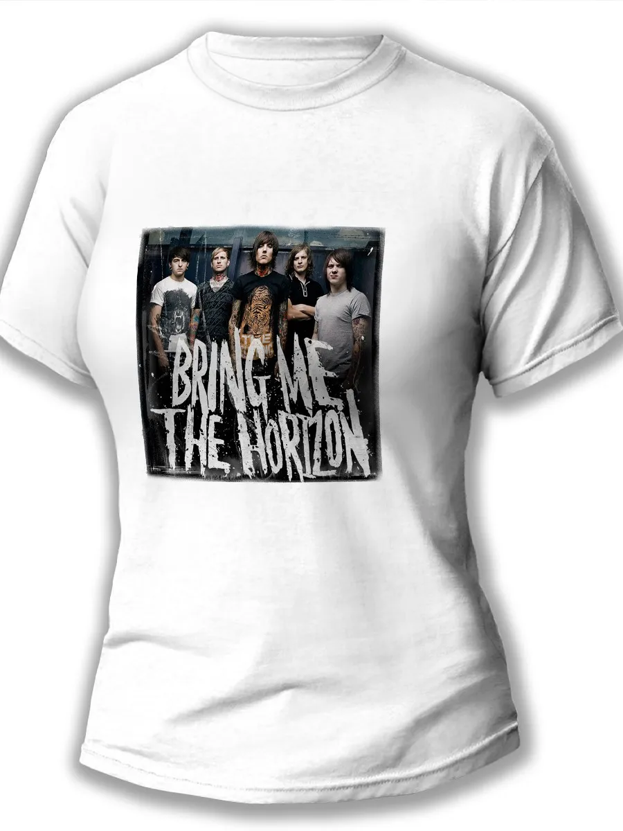 Женская футболка белая Bring Me the Horizon (Брайнг ми зе горайзен music rock Metalcore Оливер