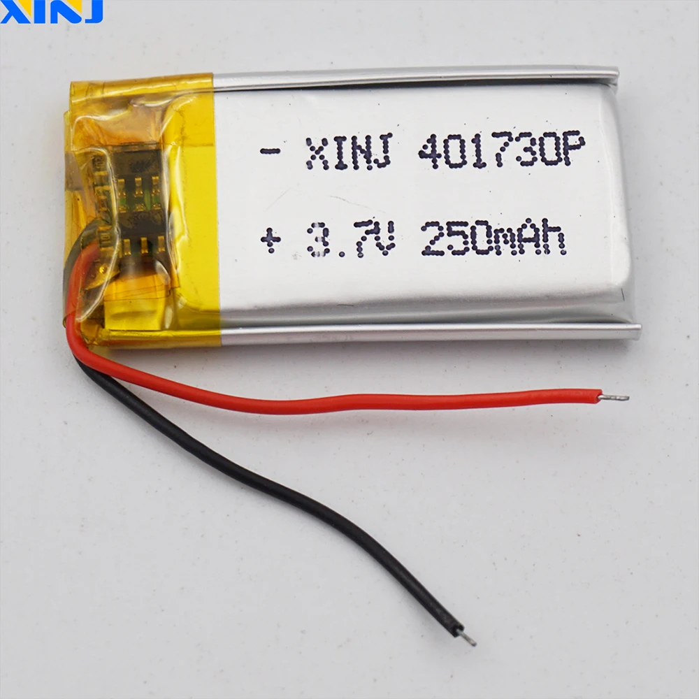 

XINJ 3,7 V 250 mAh полимерная перезаряжаемая литиевая батарея 401730 для GPS спутниковой навигации Bluetooth наушники Динамик рекордер вождения