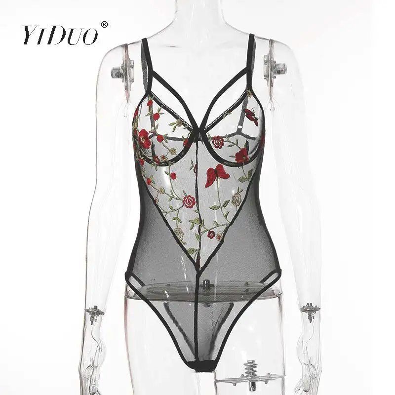YiDuo See Through Black Bodysuit Sexy Floral Embroidery Bodycon Lace Mesh Bodysuits Transparent Rompers Women Body Suit Fitness
YiDuo See Through Black Bodysuit Sexy Floral Embroidery Bodycon Lace Mesh Bodysuits Transparent Rompers Women Body Suit Fitness