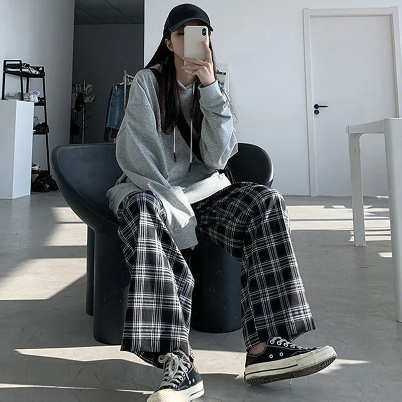 Wide Leg Pants Womens Hot Sale Summer Fall Chic High Waist All-match Teens Streetwear Ins Trendy Harajuku Plaid Womens Trouser
Wide Leg Pants Womens Hot Sale Summer Fall Chic High Waist All-match Teens Streetwear Ins Trendy Harajuku Plaid Womens Trouser