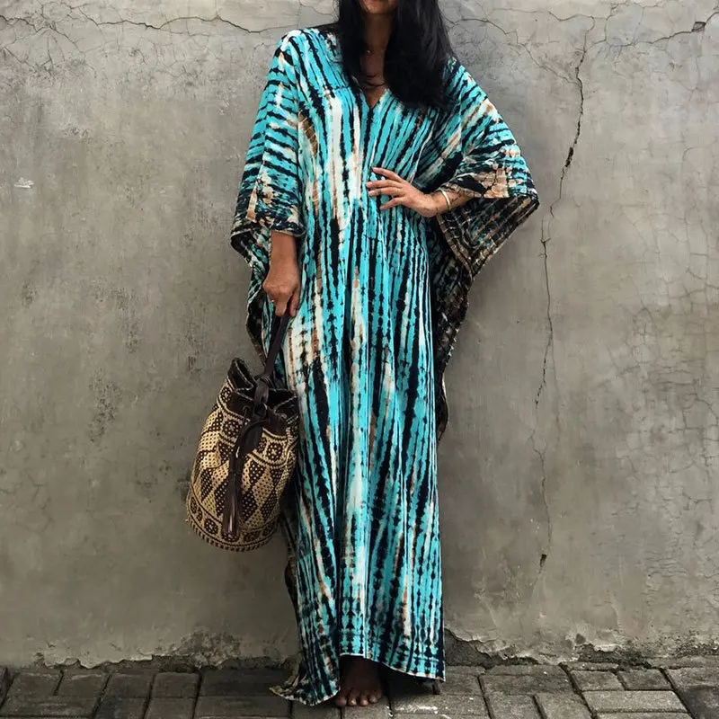 Women's Bohemian Printed Robe Dress Loose V-Neck Casual Sunscreen Clothes Fashion Bikini Smock Skirt Seaside Holiday Beach Wear
Women's Bohemian Printed Robe Dress Loose V-Neck Casual Sunscreen Clothes Fashion Bikini Smock Skirt Seaside Holiday Beach Wear