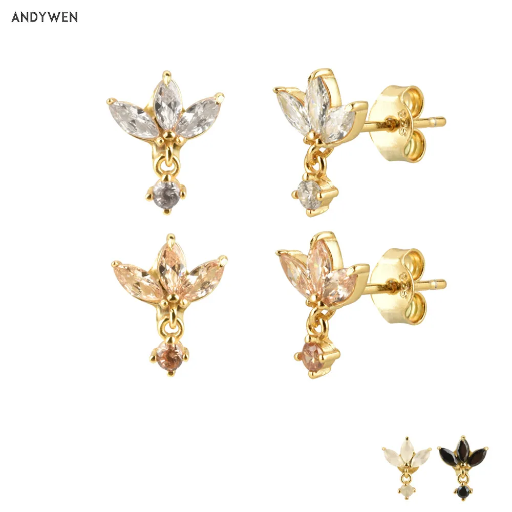 ANDYWEN 100% Real 925 Sterling Silver Gold Champagne Stud Earring Luxury Piercing Pendiente Ohrringe Rock Punk Jewelry
ANDYWEN 100% Real 925 Sterling Silver Gold Champagne Stud Earring Luxury Piercing Pendiente Ohrringe Rock Punk Jewelry