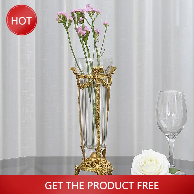 

Big Size Decoration Home Cristal Vase Artificial Shabby Chic Home Decor Vase Transparent Vasos Decorativos Bedroom Decoration