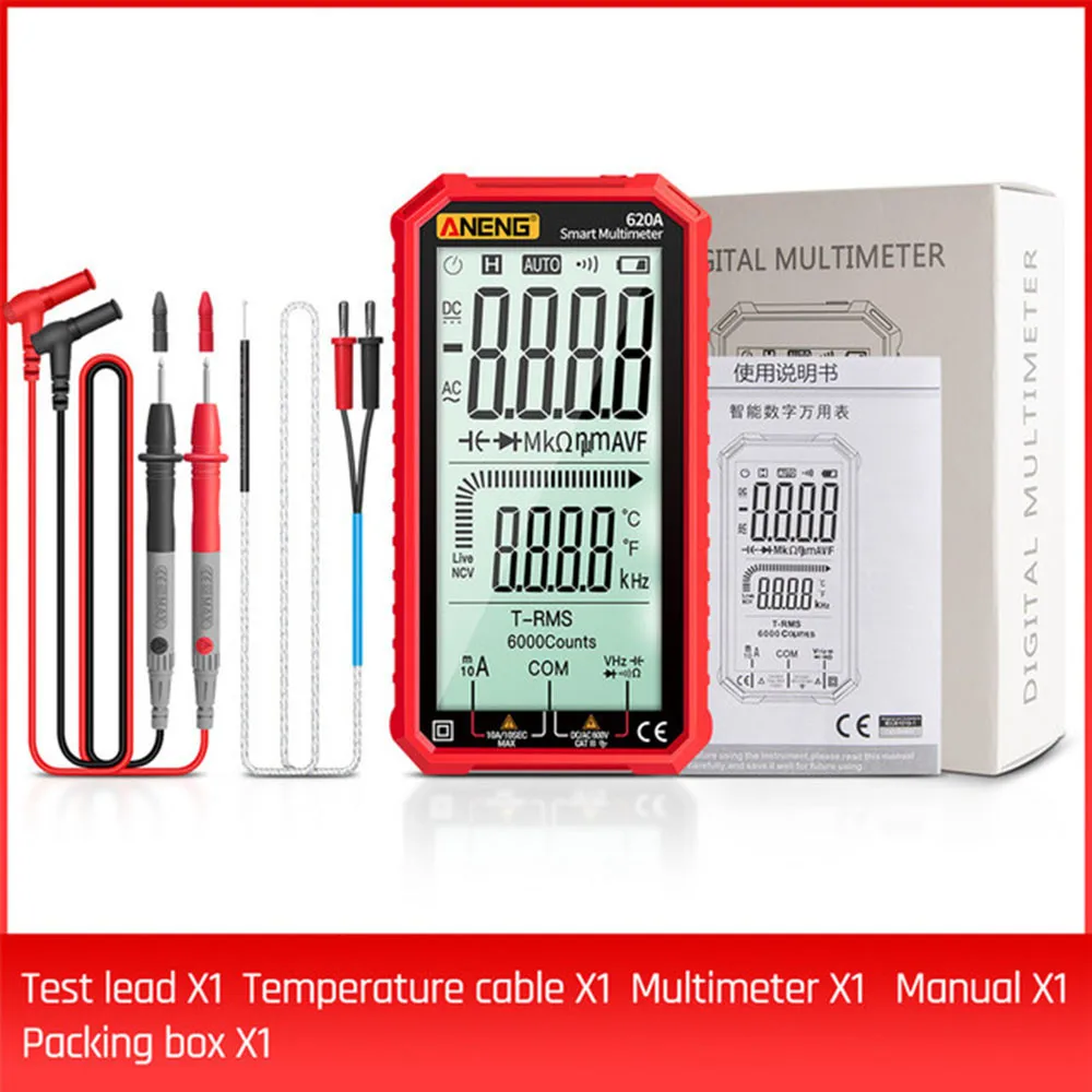 ANENG 620A LCD Digital Multimeter True RMS AC/DC Voltage Tester Resistance Meter Multimeter Power Tools
ANENG 620A LCD Digital Multimeter True RMS AC/DC Voltage Tester Resistance Meter Multimeter Power Tools