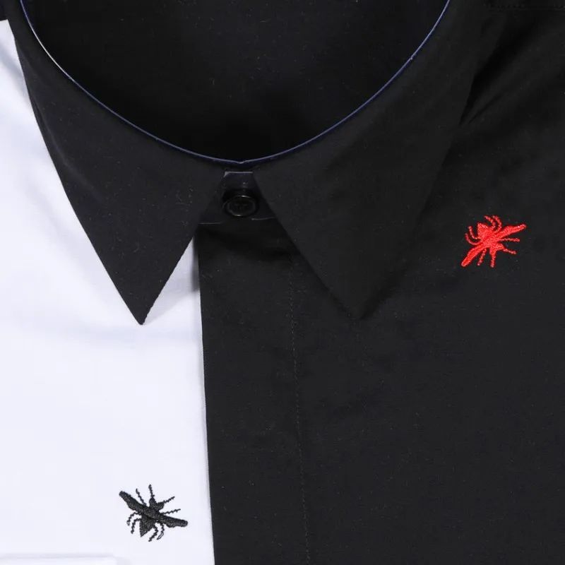 Embroidery Patchwork Personality Men Clothes Slim fit Long Sleeve Brand Casual Shirt Button Turn-Down Collar 2021 Mens Shirts
Embroidery Patchwork Personality Men Clothes Slim fit Long Sleeve Brand Casual Shirt Button Turn-Down Collar 2021 Mens Shirts