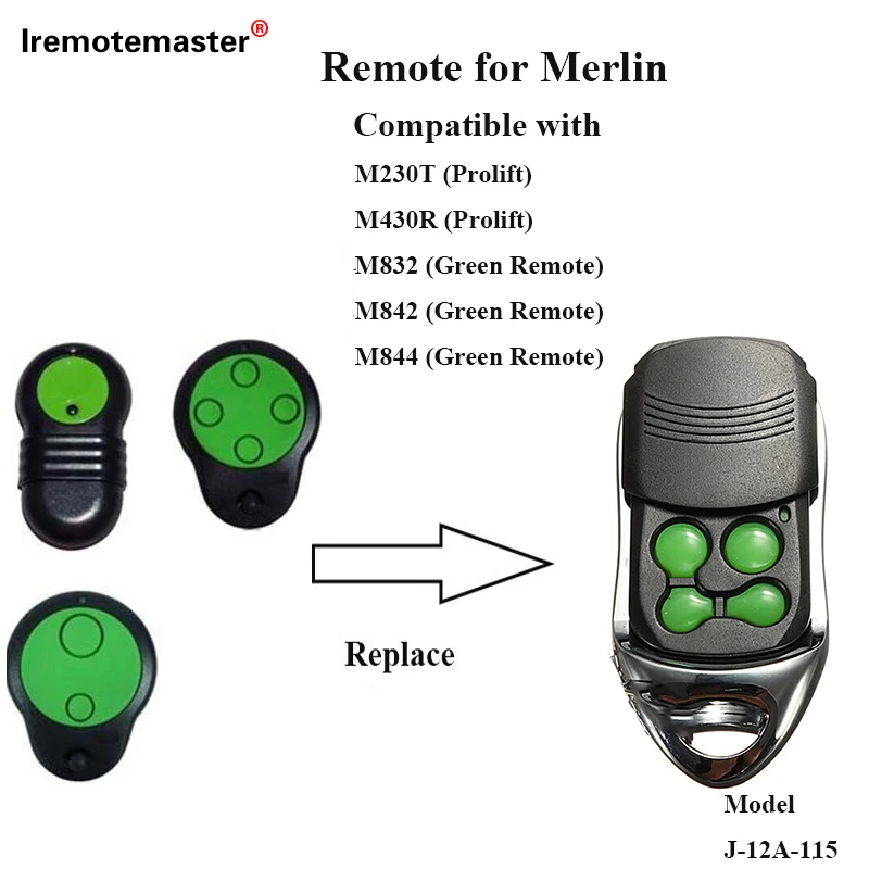 Сменный пульт дистанционного управления для ворот гаража совместимый с Merlin M832 M842