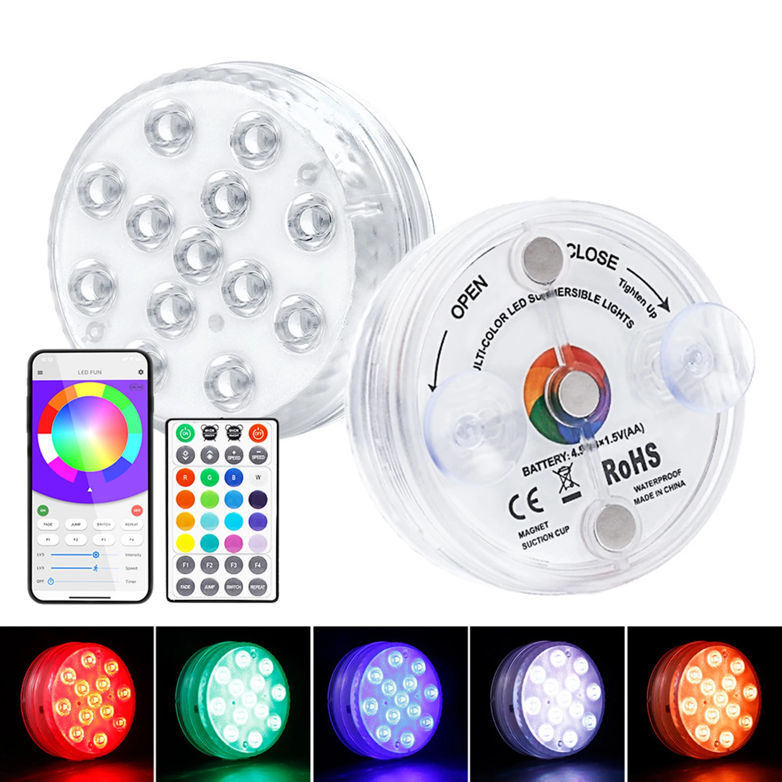 Погружной RGB светильник с дистанционным управлением, 13 светодиодов, питание от батарейки, уличная лампа для ВАЗ, чаш, украшение для сада и ве... 
Погружной RGB светильник с дистанционным управлением, 13 светодиодов, питание от батарейки, уличная лампа для ВАЗ, чаш, украшение для сада и ве...