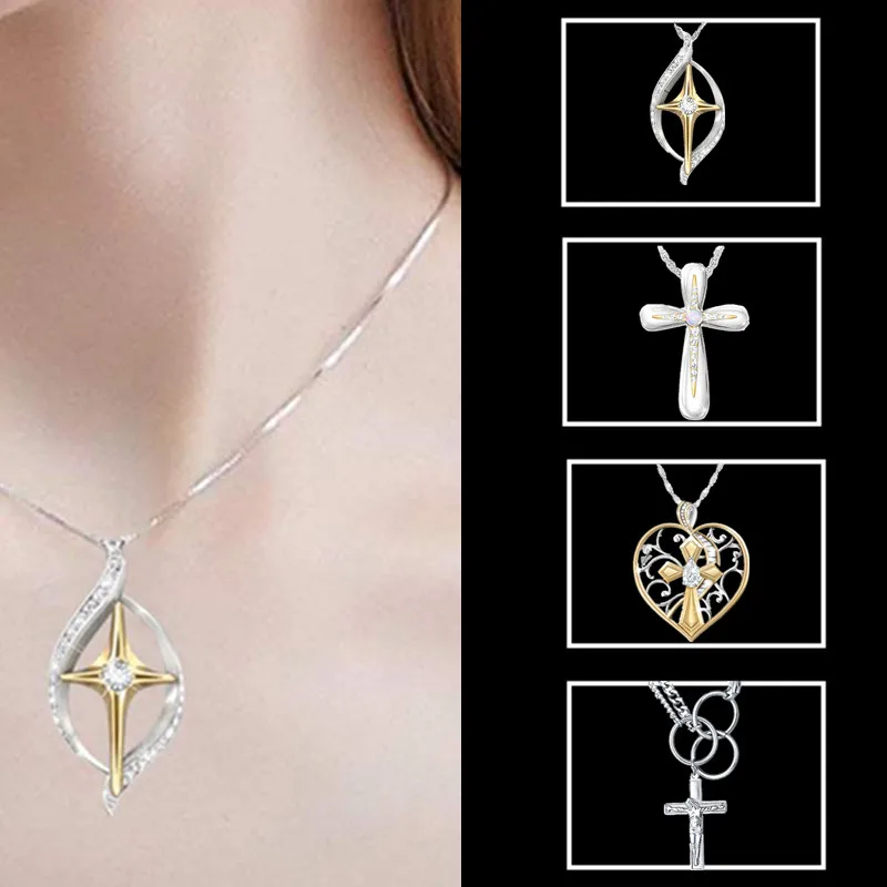 New style 4 Types Cross Necklace Heart Pendant Diamond Faith Religious Accessories Fashion Jewellery Beautful Gifts For Unisex 
New style 4 Types Cross Necklace Heart Pendant Diamond Faith Religious Accessories Fashion Jewellery Beautful Gifts For Unisex