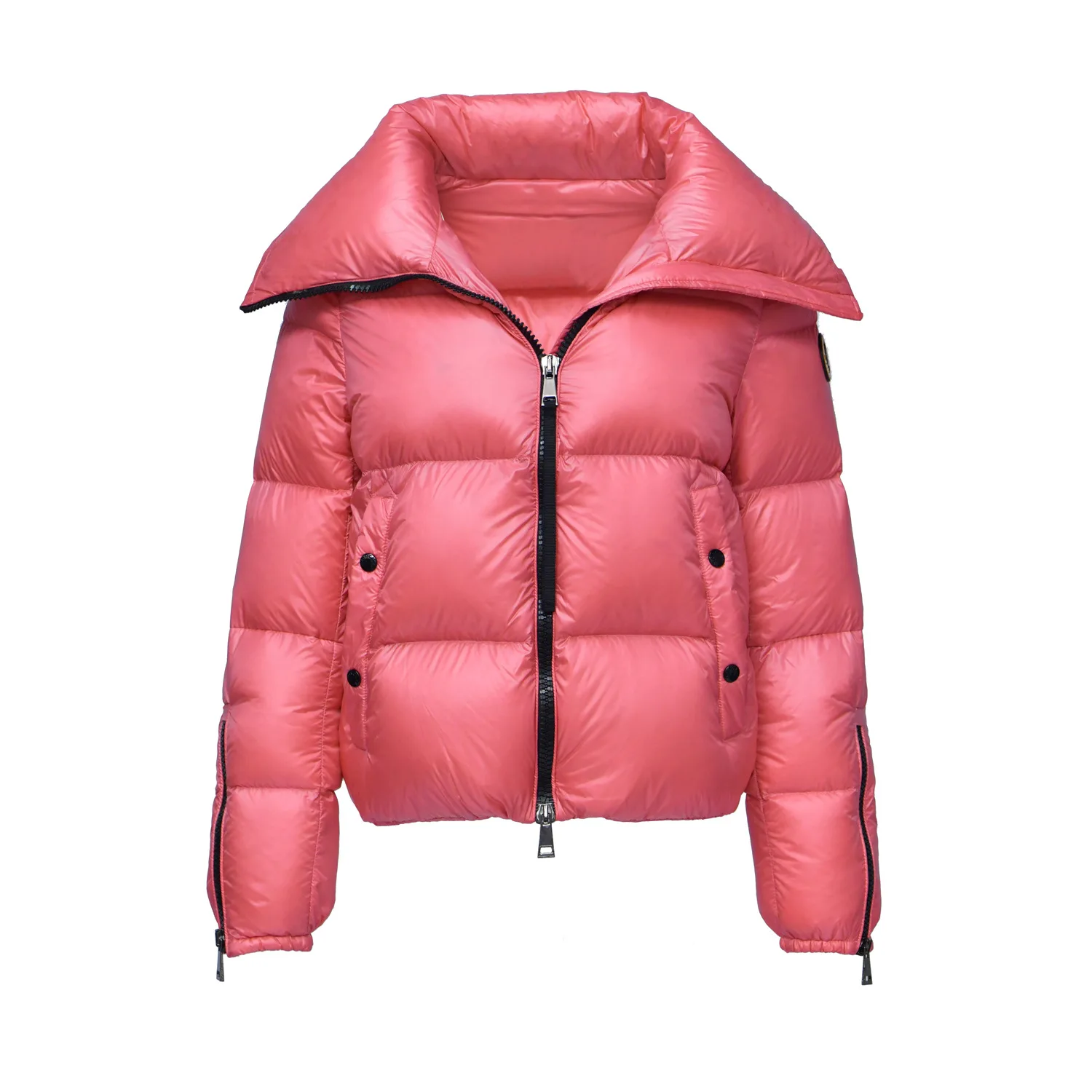 new 20 m family's same loose warm white duck down short bread jacket showing thin and thick down jacket female 7372