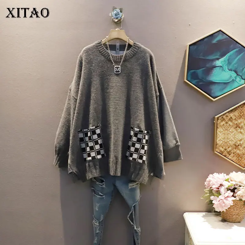 XITAO/вязаные пуловеры с круглым вырезом; Новинка 2021 года; Сезон осень-зима; Модная повседневная простая универсальная Свободная Женская одеж...
XITAO/вязаные пуловеры с круглым вырезом; Новинка 2021 года; Сезон осень-зима; Модная повседневная простая универсальная Свободная Женская одеж...