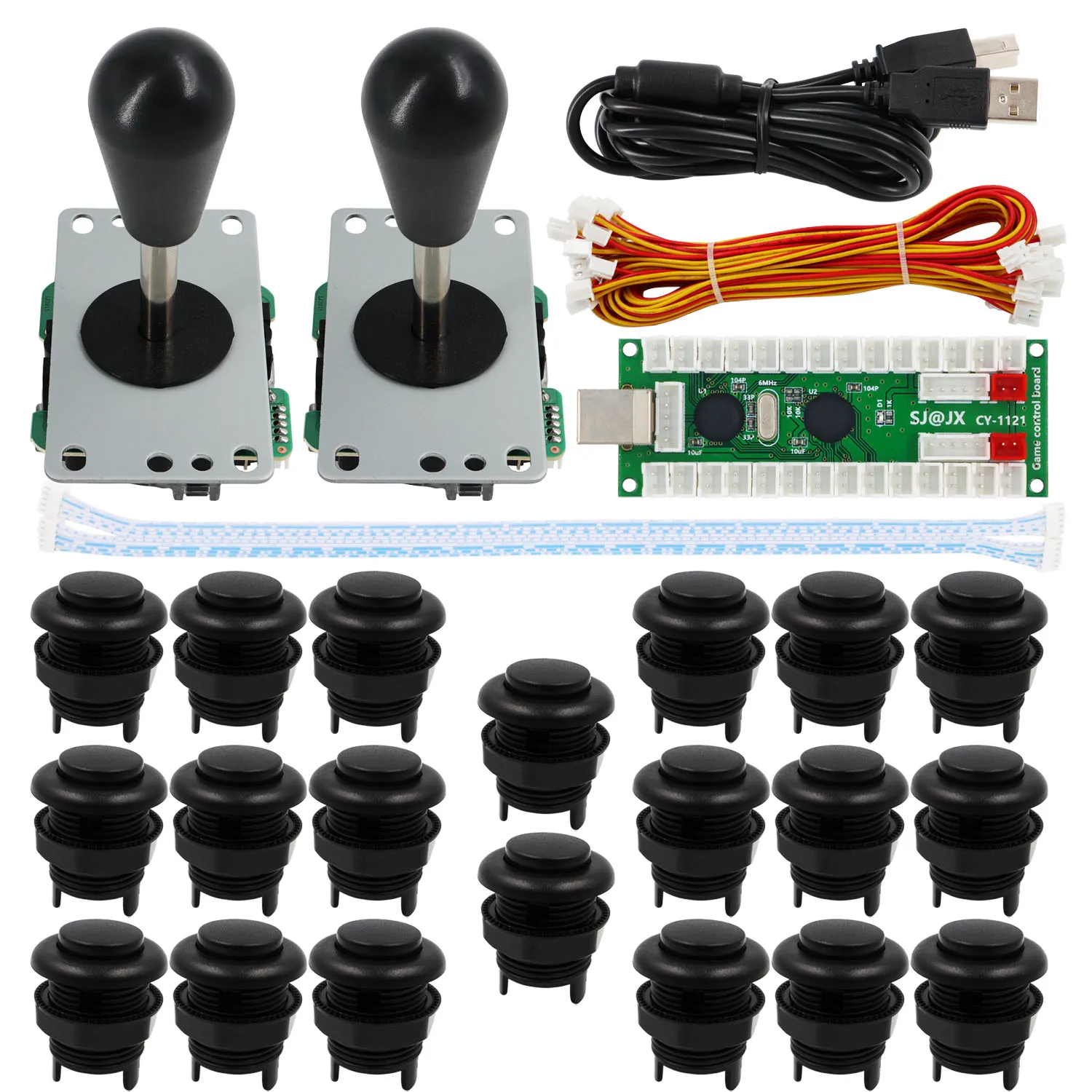 Arcade Game 2 Player Controller Kit Buttons Mechanical Black Switch Matt Frosted 8 Way Joystick USB Encoder for PC Raspberry Pi
Arcade Game 2 Player Controller Kit Buttons Mechanical Black Switch Matt Frosted 8 Way Joystick USB Encoder for PC Raspberry Pi