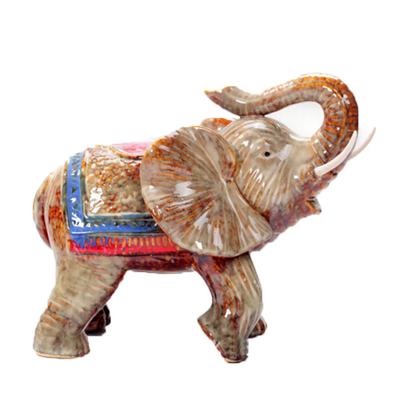 2019 Creative Home decor Auspicious Elephant Ceramic Crafts Ornaments Living Room Bedroom Personality Ornaments