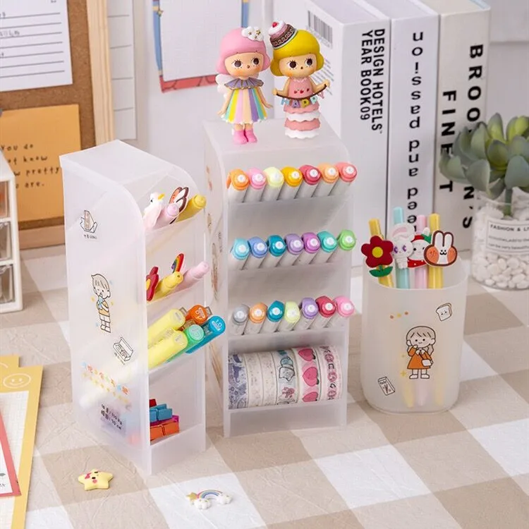 MINKYS Kawaii 4 Gird Desktop Organizer Pen Holder Free Sticker Desk Makeups Pencil Storage Stand Box School Office Stationery
MINKYS Kawaii 4 Gird Desktop Organizer Pen Holder Free Sticker Desk Makeups Pencil Storage Stand Box School Office Stationery
