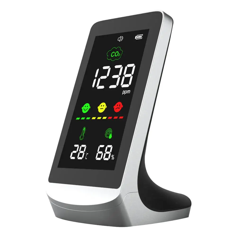 Air Quality Monitor Indoor Co2 Detector For Temperature Humidity Settable Visual Alarm Recording Easy Calibration Digital Number
Air Quality Monitor Indoor Co2 Detector For Temperature Humidity Settable Visual Alarm Recording Easy Calibration Digital Number