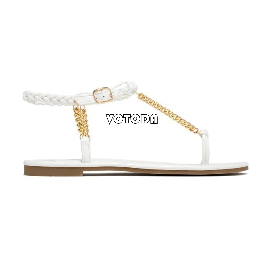 Summer Women Flat Flip Flops Sandals Fashion Metal Chain Woven Slides Ladies Beach Sandals Casual Outdoor Plus Size Womam Shoes
Summer Women Flat Flip Flops Sandals Fashion Metal Chain Woven Slides Ladies Beach Sandals Casual Outdoor Plus Size Womam Shoes