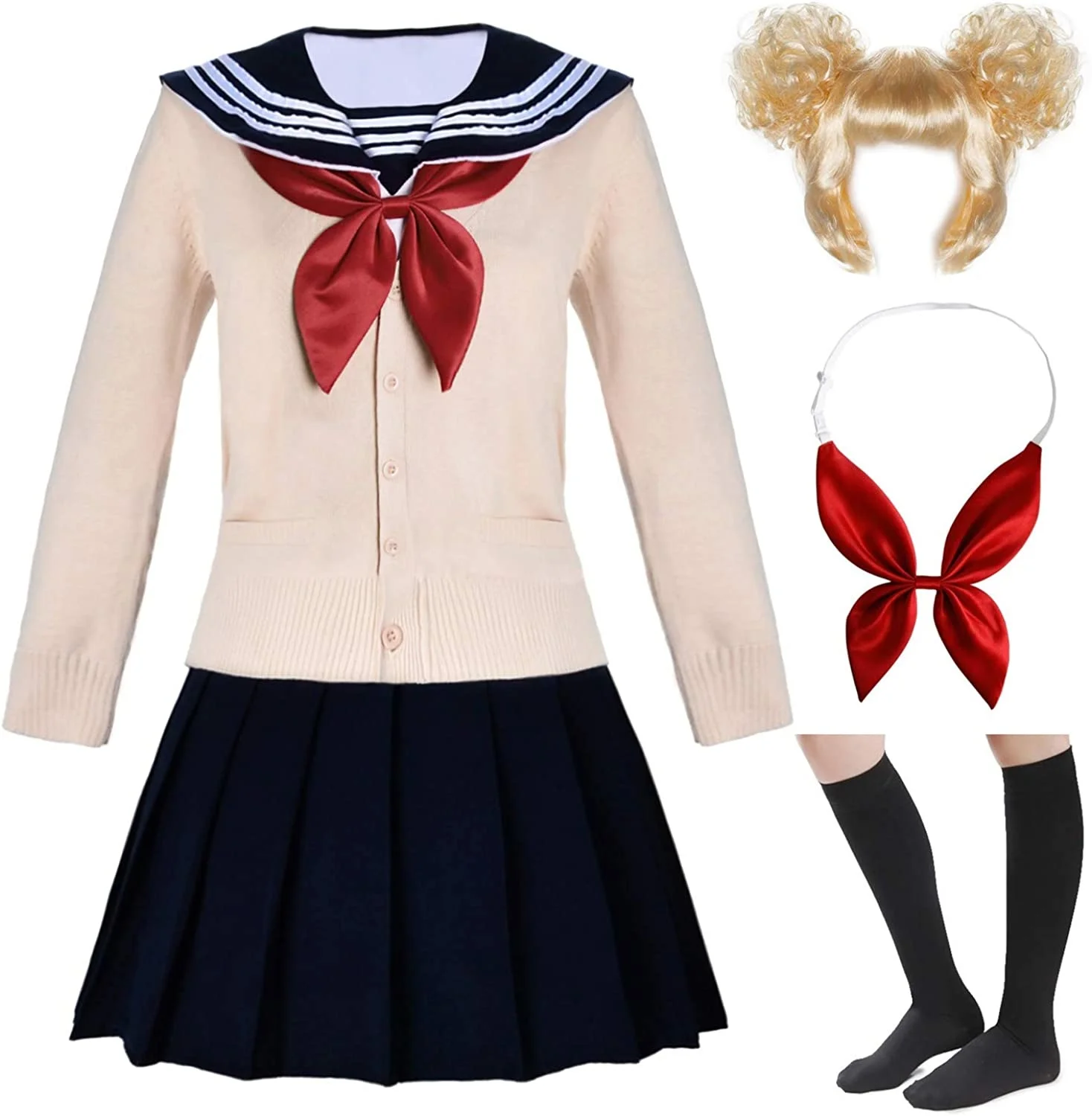 Japanese School Girls Short Sleeve Uniform Sailor Navy Blue Pleated Skirt Anime Cosplay Costumes with Socks Set
Japanese School Girls Short Sleeve Uniform Sailor Navy Blue Pleated Skirt Anime Cosplay Costumes with Socks Set