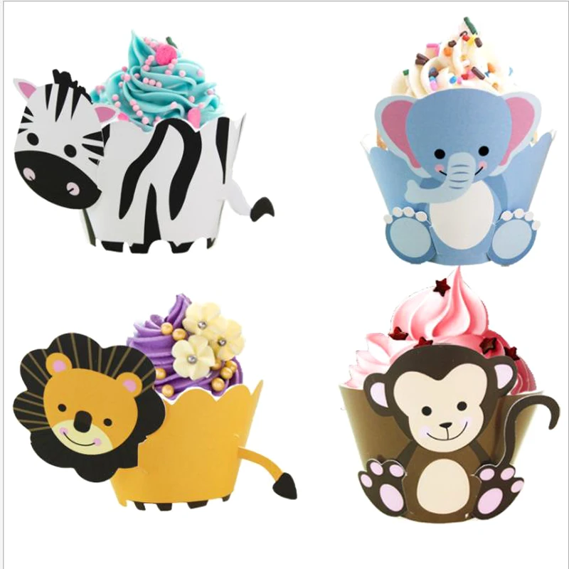 Zebra Elephan Lion Monkey Theme Wrappers Decoration Cupcake Toppers Cake Happy Birthday Party Boys Favors12PCS/lot
Zebra Elephan Lion Monkey Theme Wrappers Decoration Cupcake Toppers Cake Happy Birthday Party Boys Favors12PCS/lot