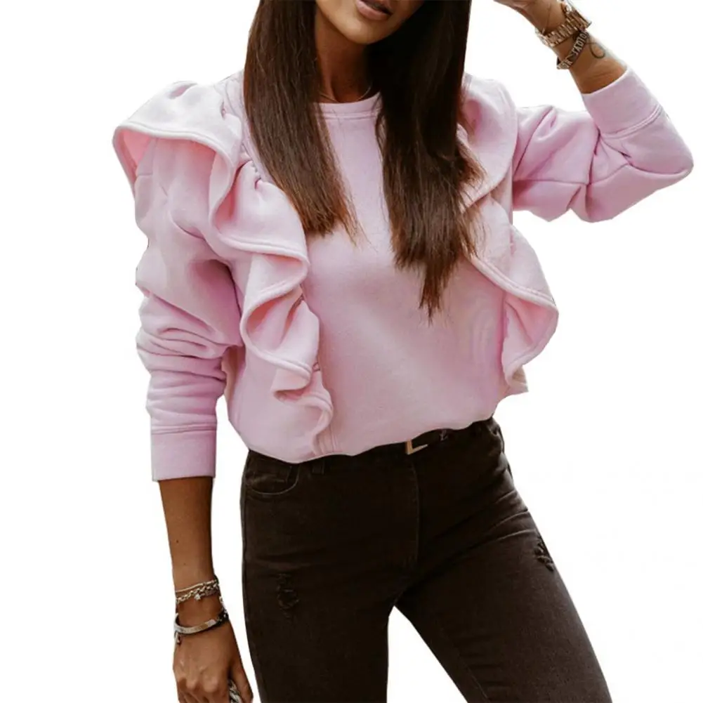O Neck Beautiful Ruffle Blouse Women Ruffle Blouse Practical for Dating Party Work
O Neck Beautiful Ruffle Blouse Women Ruffle Blouse Practical for Dating Party Work