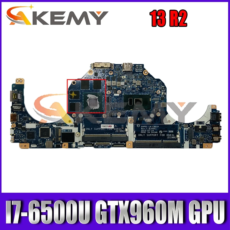 AAP01 LA-C901P LA-C902P Mainboard For DELL Alienware 13 R2 Laptop Motherboard With I7-6500U GTX960M GPU 100% Fully Tested
AAP01 LA-C901P LA-C902P Mainboard For DELL Alienware 13 R2 Laptop Motherboard With I7-6500U GTX960M GPU 100% Fully Tested