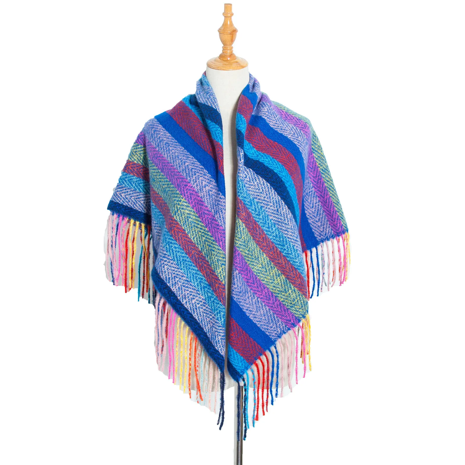 Stripe Tassel Knit Shawl for Women Neckerchief Knitting Scarf Stripe Scarves Muffles Knitted Stripe Pashmina Wrap Blanket
Stripe Tassel Knit Shawl for Women Neckerchief Knitting Scarf Stripe Scarves Muffles Knitted Stripe Pashmina Wrap Blanket