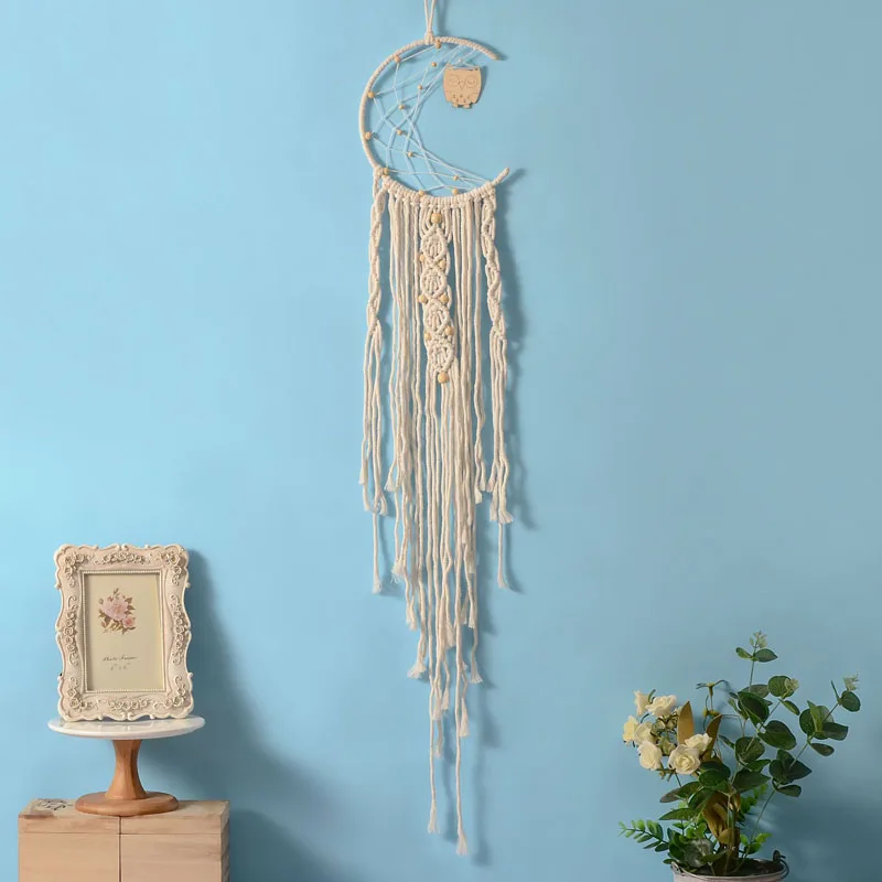 Nordic ins hand-woven tapestry children's room decoration home wall hanging decoration woven moon dream catcher
Nordic ins hand-woven tapestry children's room decoration home wall hanging decoration woven moon dream catcher