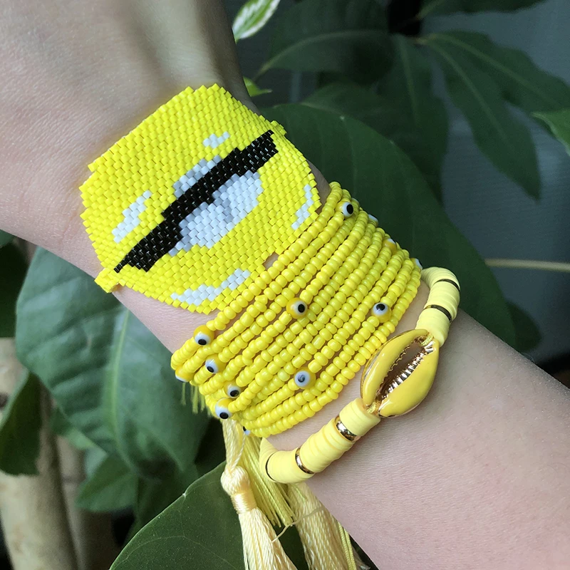BLUESTAR MIYUKI Bead Bracelet For Women Yellow Lips Pulseras Mujer Moda Crystal Polymer clay Armband Seashell Handmade Tassel
BLUESTAR MIYUKI Bead Bracelet For Women Yellow Lips Pulseras Mujer Moda Crystal Polymer clay Armband Seashell Handmade Tassel
