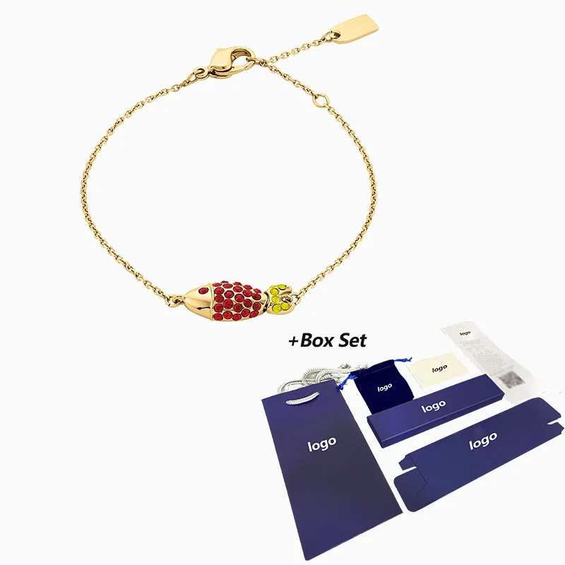 Fashion SWA New Mustique Marine Life Fish Gold Bracelet Cute Red Parrot Fish Beautiful Decoration Ladies Luxury Romantic Jewelry 
Fashion SWA New Mustique Marine Life Fish Gold Bracelet Cute Red Parrot Fish Beautiful Decoration Ladies Luxury Romantic Jewelry