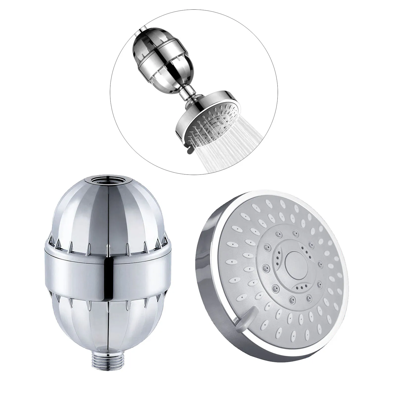 Bathroom Shower Filter Shower Head Set Spa G1/2" Threaded Easy to Install 
Bathroom Shower Filter Shower Head Set Spa G1/2" Threaded Easy to Install