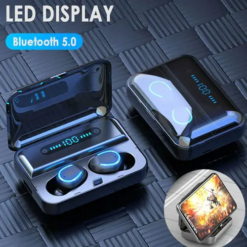 TWS Wireless Earphones Bluetooth Earphones 5.0 8D Bass Stereo waterproof Earbuds Handsfree Headset With Microphone Charging Case
TWS Wireless Earphones Bluetooth Earphones 5.0 8D Bass Stereo waterproof Earbuds Handsfree Headset With Microphone Charging Case