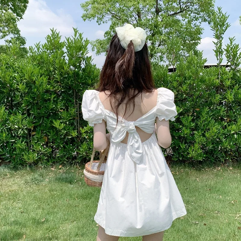 Vintage puff sleeve solid color short dress Elegant ruffle square sleeve slim bow dresses vestidos vestidos de fiesta de noche
Vintage puff sleeve solid color short dress Elegant ruffle square sleeve slim bow dresses vestidos vestidos de fiesta de noche