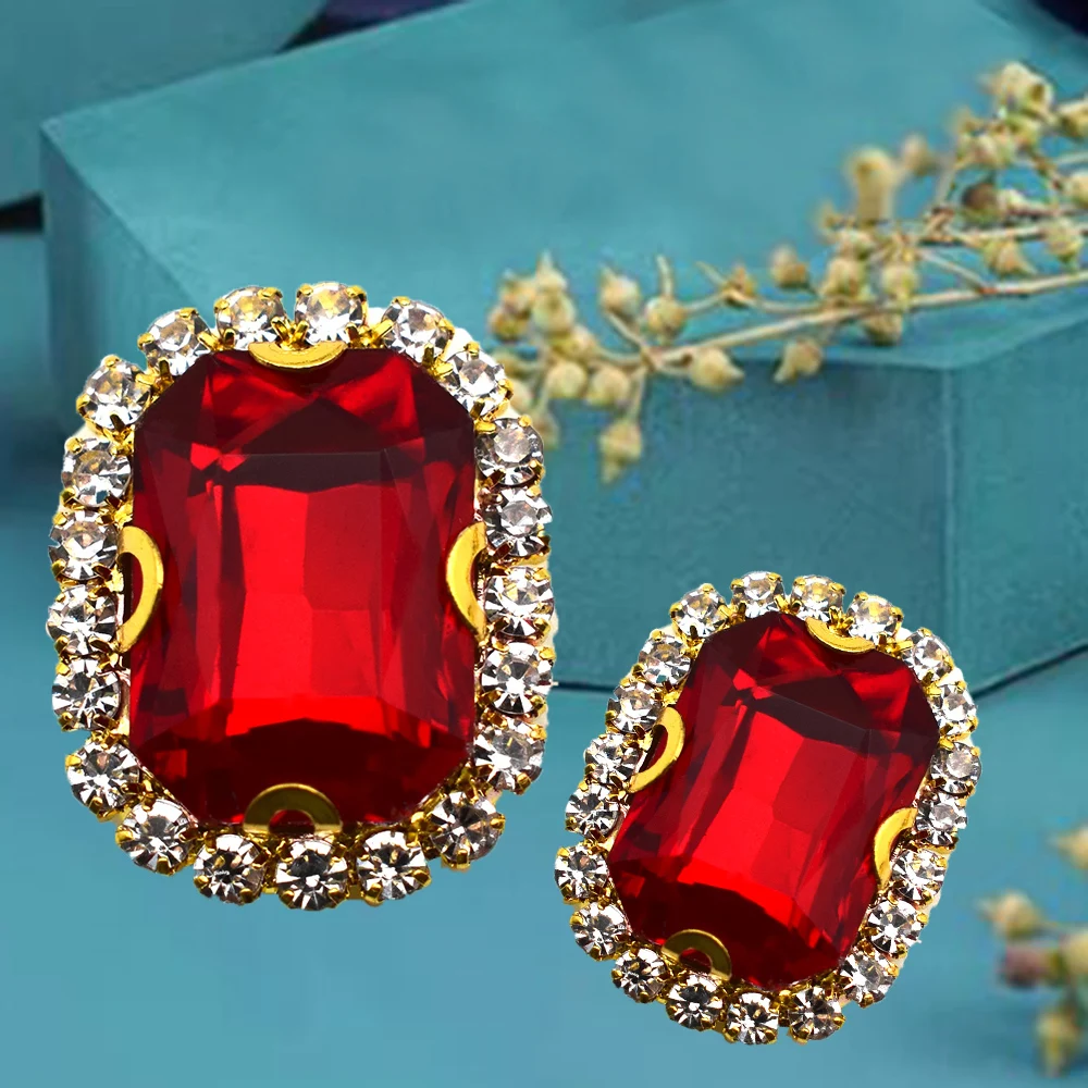 Red Glass Stone Rectangle Shape Sew on Button Crystals for Needlwork Garment Wedding Party Decoration 10Pcs/Pack
Red Glass Stone Rectangle Shape Sew on Button Crystals for Needlwork Garment Wedding Party Decoration 10Pcs/Pack