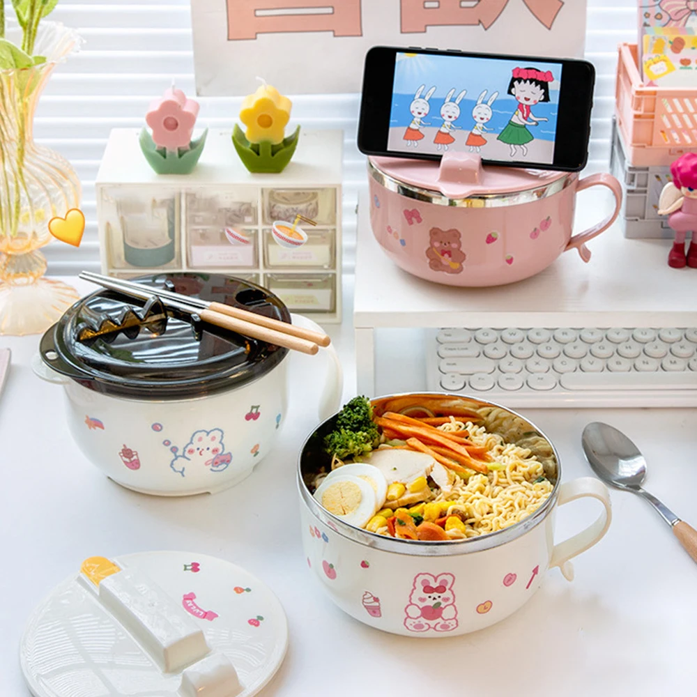 Cute Stainless Steel Instant Noodle Bowl With Lid Handle Handle Bento Box Lunch Box For Kids With Small Spoon Stickers Randomly
Cute Stainless Steel Instant Noodle Bowl With Lid Handle Handle Bento Box Lunch Box For Kids With Small Spoon Stickers Randomly
