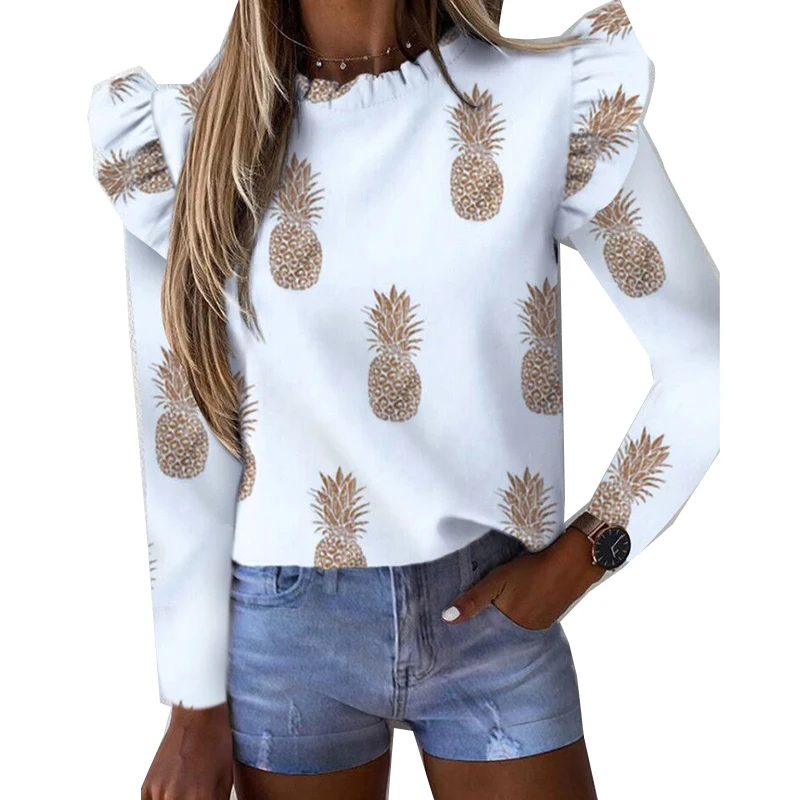 Женская блузка с длинным рукавом, Повседневная облегающая блузка с круглым вырезом и оборками, модель SJ7065M в Корейском стиле на осень, 2021
Женская блузка с длинным рукавом, Повседневная облегающая блузка с круглым вырезом и оборками, модель SJ7065M в Корейском стиле на осень, 2021