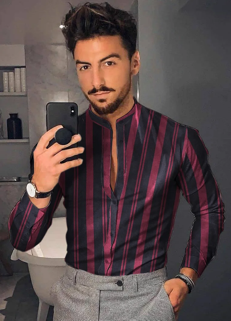 Men's Shirt New Hawaiian Men Single Button Wild Printed Male Blouses Long Sleeved Striped 2021
Men's Shirt New Hawaiian Men Single Button Wild Printed Male Blouses Long Sleeved Striped 2021