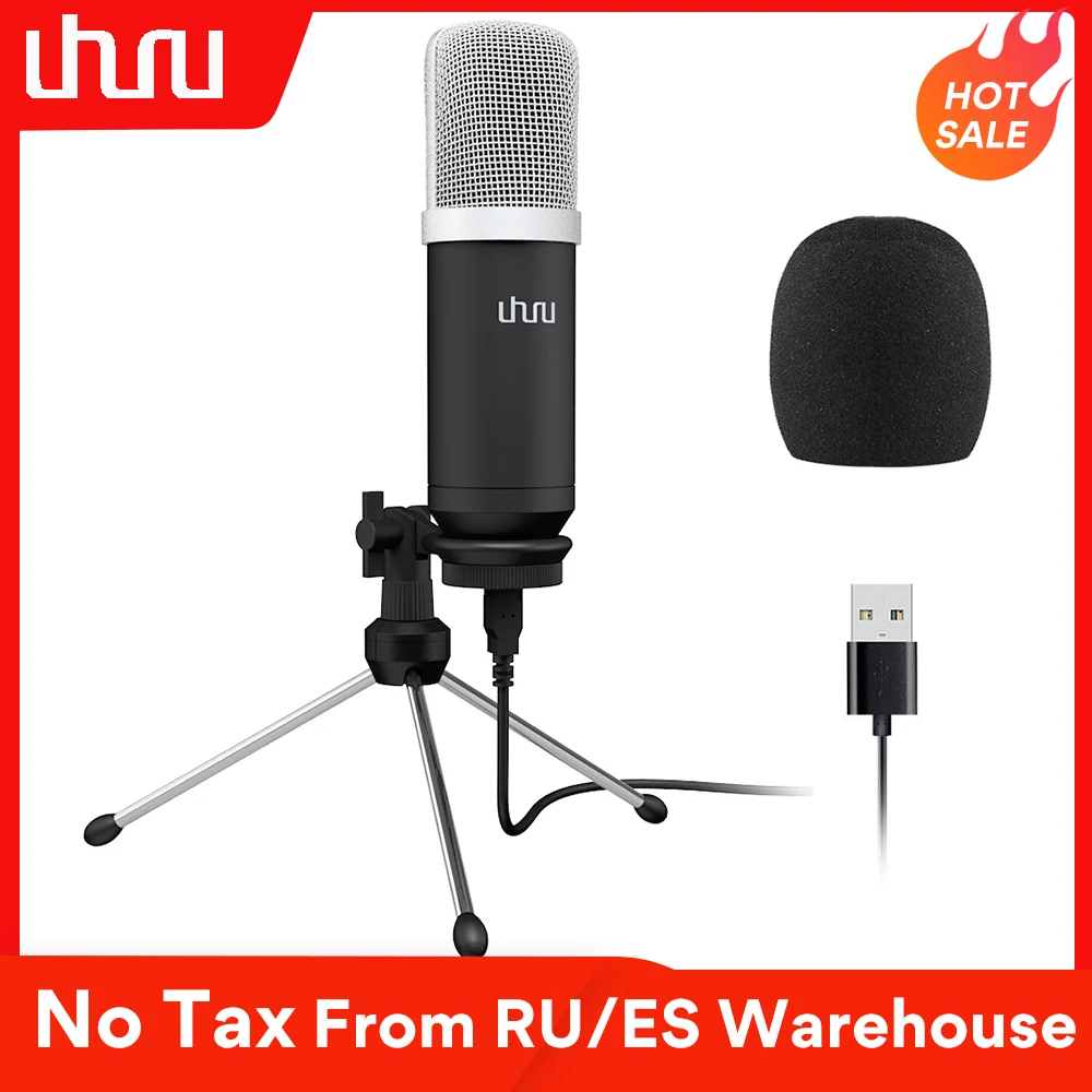 UHURU UM960 USB микрофон 192 кГц/24 бит Профессиональный Podcast микрофонный конденсаторный с