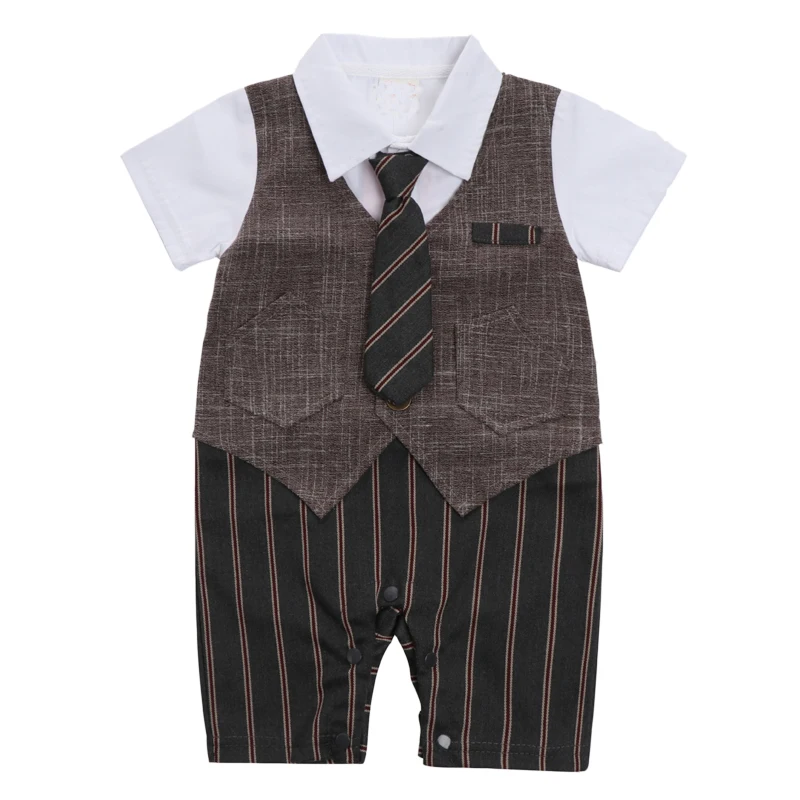 Newborn Romper Striped Tie Overalls for Children Baby Clothes Boy Short-sleeve Gentleman Jumpsuit 6-24 Months
Newborn Romper Striped Tie Overalls for Children Baby Clothes Boy Short-sleeve Gentleman Jumpsuit 6-24 Months